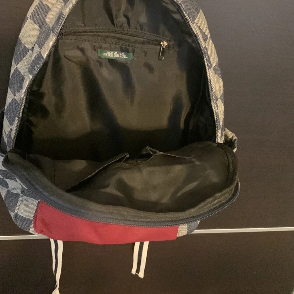 Wild Fable Medium Dome Check Print Colorblock Backpack